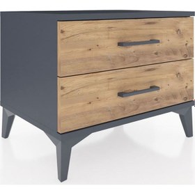 Resim Hyperion Komodin 2 Çekmeceli 60x44x48 Antrasit-çam Antrasit 