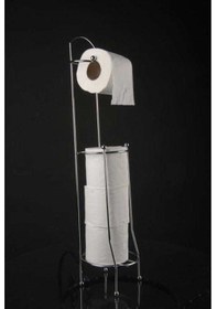 Resim Ayaklı Tuvalet Kağıtlığı Wc Kağıtlık Paslanmaz Yedekli Tuvalet Kağıt 