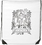 Resim DIYthinker Budizm Guanyin Çin Çin Karakteri Figürü Geleneksel Kültür Sanat Çizgisi Çizimi İpli Sırt Çantası İnce Hatlar Alışveriş Yaratıcı El Çantası Omuz Çevresel Polyester Çanta 