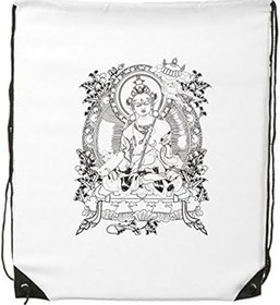 Resim DIYthinker Budizm Guanyin Çin Çin Karakteri Figürü Geleneksel Kültür Sanat Çizgisi Çizimi İpli Sırt Çantası İnce Hatlar Alışveriş Yaratıcı El Çantası Omuz Çevresel Polyester Çanta 