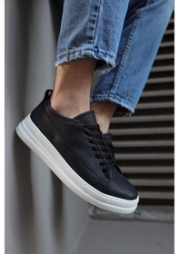 Resim Knack Sneakers Ayakkabı 010 Siyah (Beyaz Taban) (532683528) Siyah - Beyaz 