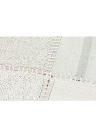 Resim Eşsiz El Dokuma Beyaz Rengi Patchwork Paspas 