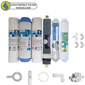 Resim Pemax Water Solutions Purefer Açık Kasa Çift Sedimentli Sertifikalı 6'lı Platinium Mebran Şeffaf 4'lü Mineral 