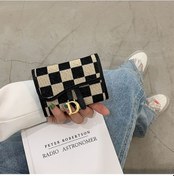 Resim Kadın İçin Küçük, Çok Kartlık Kare Kart Cüzdanı Siyah 