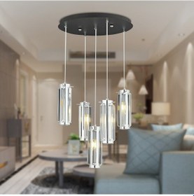 Resim Natali 5Li Sarkıt Krom Modern Genç Odası Mutfak Salon Sarkıt Avize 