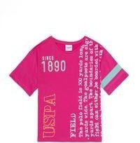 Resim Çocuk Fuşya Bisiklet Yaka Tişört 