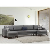 Resim Minar Kristal Dinlenme+2+dinlenme Köşe Takımı Koyu Gri 