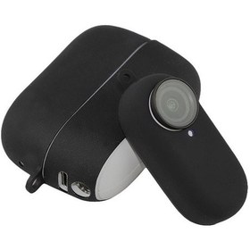 Resim Insta360 Go2 Spor Kamerası İçin 2 Adet/takım Koruyucu Kapak + Şarj Kutusu Silikon Kaymaz Kol - Siyah 
