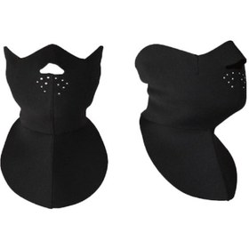 Resim Motosiklet Neopren Uzun Balaklava Güneş Koruyucu Rüzgar Geçirmez Motor Maske Yüz Koruma Siyah 