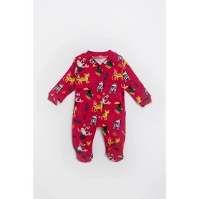 Resim Ladybirds Kız Bebek Hayvan Desenli Uzun Kollu Tulum 