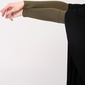 Resim manolyaşal islamic hijab Likralı Kaymayan Kurtarıcı 1 Çift Tesettür Kolluk Haki 