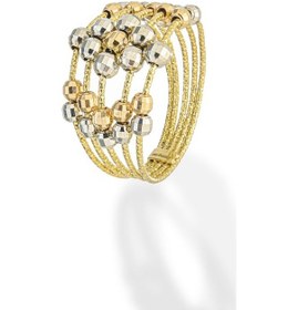 Resim Hareketli Dorika Toplu Altın Yüzük 