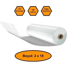 Resim 160 Micron Naylon Örtü, Şeffaf Su Geçirmez Naylon, 2x18 Metre 