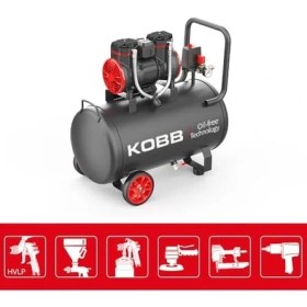 Resim Elivora KBK50S 2.0hp 50LT 8bar Yağsız Sessiz Taşınabilir Hava Kompresörü 