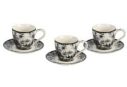 Resim Lucky Art Florantıne 6Lı Kahve Fincanı Set Siyah 
