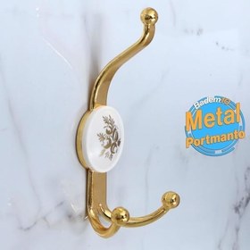 Resim Badem10 Boncuk Gold Altın Askı Dolap Askılık Askılığı Banyo Mutfak Askısı Duvar Kapı Elbise Kıyafet Vestiyer 