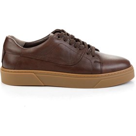 Resim Bambi Kahve Hakiki Deri Erkek Sneaker E01811253643 
