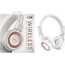Resim Techno Guru Technoguru 40MM Dinamik Sürücülü Kafa Üstü L100 Bluetooth Kulaklık Beyaz 