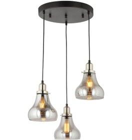 Resim Lampaluce Cono Modern Sarkıt Salon Avizesi 3'Lü Krom 35X70Cm 