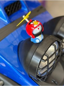 Resim IL-HANST Anime Kedi Kasklı Kedi Otomobil Ve Motosiklet Süsü Angrybirds Kasklı 