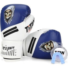 Resim Titan Sport Mavi Beyaz Hayalet Kurukafa Desenli Boks Eldiveni Çok Renkli 