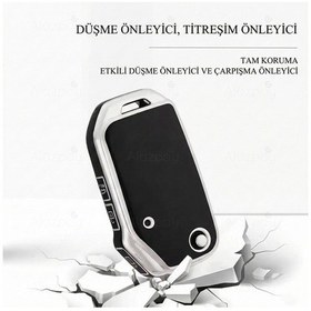 Resim Kia Sportage Ceed Stinger Sorento Cerato Forte Tpu Gümüş Kenar Anahtar Kılıfı Beyaz 