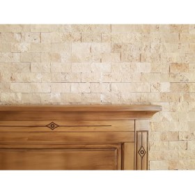 Resim Markataş 5X10Cm Klasik Doğal Taş Traverten Patlatma Mozaik Duvar Kaplama 
