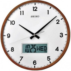 Resim Seiko Clock Qxl008b Akçaağaç Ahşap Kasa Dijital Takvimli Duvar Saati Kahverengi 