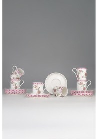 Resim Kütahya Porselen Bone Desire 12 Parça 6 Kişilik Kahve Takımı Chir Çok Renkli 