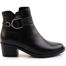 Resim Siyah Hakiki Deri Kadın Bot & Bootie K02531207303 Siyah 