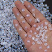 Resim 30 Parça Işıltı Kar Tanecikleri Süslemeleri - Karma Renkli Kış Temalı El Sanatları, Tırnak Sanatı DIY, Noel Albüm Yapımı, Parti Dekor ve Pasta Aksesuarları 