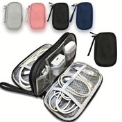Resim Taşınabilir Çift Katmanlı Depolama Çantası Seyahat, Dijital Depolama Çantası, Çok Katmanlı Kulaklık Kablosu Pouch, Mobil Güç Bankası USB Veri Kablosu Pouch, Ev Pasaport Tutucu, Yaratıcı Düzenleme Çantası, Aksesuar Dosya Çantası, Paskalya Sevgililer Günü Hediyesi 