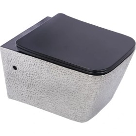 Resim Turkuaz Pure Crocodıle Siyah Kanalsız Asma Klozet Wh-773+Soft Kapak 