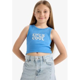 Resim DeFacto Bisiklet Yaka Baskılı Crop Atlet Kız Çocuk C4717A825SM 