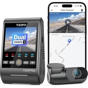 Resim Viofo A229 Plus 2 Kameralı Ön+Arka 2k+2k Hdr Starvis 2 Sensörlü Wi-Fi Gps'li Araç Kamerası 