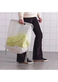 Resim 50 Litre Beyaz,katlanır, Çamaşır Sepeti Meridyendukkan Açılır Kapanır Pratik Kirli Sepeti 50 Lt U42x G43x Y60 Cm Beyaz 