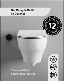 Resim Creavit Ness Vortex Asma Klozet Ve Kapak Seti Beyaz 