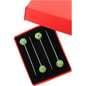 Resim Numetal 4 Lü Yeşil Taşlı Eşarp İğnesi. Şal İğnesi. Türban İğnesi. Başörtü İğnesi. Eşarp Ve Şal İğnesi. Gümüş 