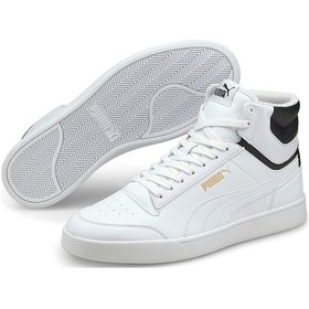 Resim Puma Shuffle Mid Unısex Spor Ayakkabı 38074801 Beyaz - Siyah 