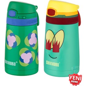 Resim Shamobo 2Lİ SET Pipetli Çelik Termos 350ml -6 Saat Isı Yalıtımı- 