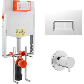 Resim Vitra Gömme Rezervuar Seti 700-1868(REZERVUAR+STOPVALF+PARLAK Panel) 