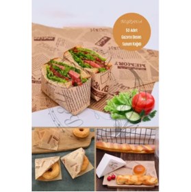 Resim ForWhat Büro Ev Ofis Sofra Keyfi için 50ADET Retro Gazete Motif Ameikan Servis Kağıdı Seti 