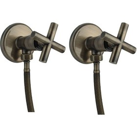 Resim Fkn İkili Köşegen Spiralli Antik Taharet Musluk Antik 