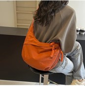 Resim Elmpaly Günlük Rahat Şık Kadın Naylon Çapraz Çanta 1820 Hafif Büyük Hacimli Püskül Detaylı Ayarlanabilir Askı Fermuarlı Katlanabilir Gri Haki Hardal Krem Rengi A.Haki 