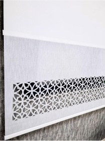 Resim Bbb Çift Mekanizmalı Keten Lazer Kesim Tül Ve Stor Perde Mlt5017 Beyaz 