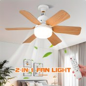 Resim 2'si 1 Arada LED Tavan Vantilatörü Işığı Uzaktan Kumandalı, 52.07cm Modern Tavan Vantilatörü, E26/E27 Tabanı, 3000K-6500K Ayarlanabilir, 3 Hız Ayarı, Zamanlayıcı, Bellek Fonksiyonu, Çok Yönlü Işık Ayarları, Minimalist Dekor, Yatak Odası, Oturma Odası, Garaj için Dayanıklı Fan Bıçakları 