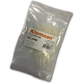 Resim Klemsan Ykb100b ,100x2.5mm 100-adet Beyaz Kablo Bağı 