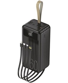 Resim Torima TRM-1060 60000 mAh Ledli 4 Çıkışlı Taşınabilir Hızlı Şarj Dijital Göstergeli Powerbank Siyah 