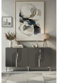 Resim Ka1804as Meyra180 Konsol, Kahve Köşesi, Tv Sehpası Antrasit-sılver 180cm Antrasit-sılver 