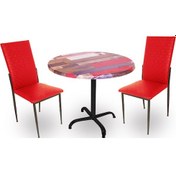 Resim Beymobilya Indigo Werzalit Yuvarlak - Gözde Fiskos Seti (90 Cm Çap) 